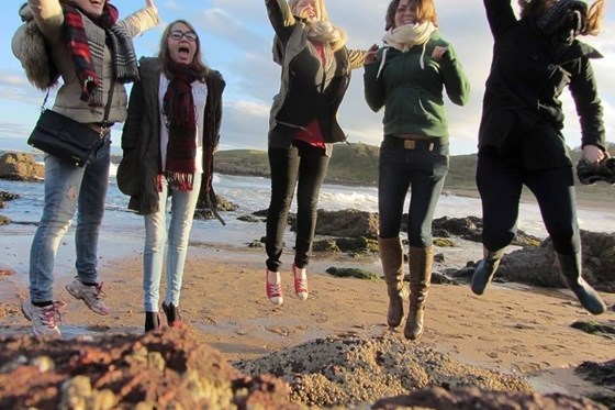 Clowning around on a girls weekend Coldingham Bay 2013