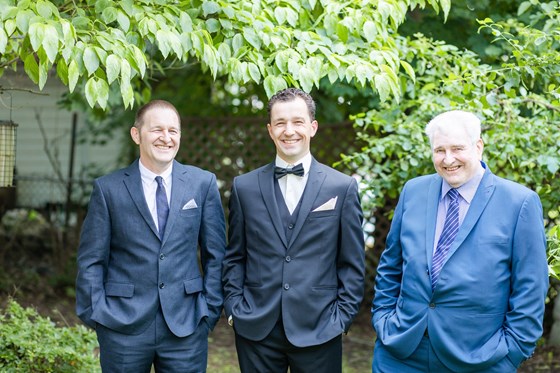 Grumps with his son Ian and grandson Martyn for Martyn's wedding in Pittsburgh, May 2019.
