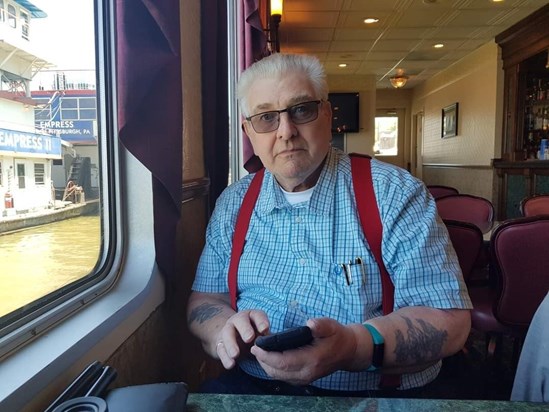 Dad on the Ferry Boat cruise in Pittsburgh 2019