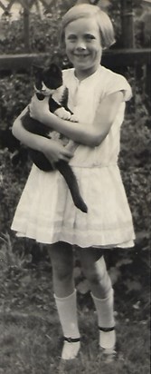 Peggy aged about seven with friend