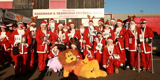 In loving memory of Chris Tomlin, our group Santa run Dec 2012