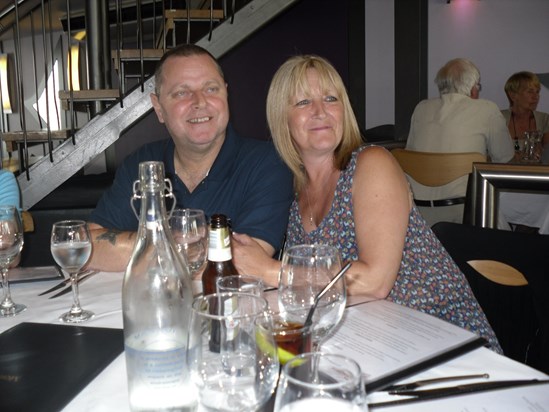Chris & his sister sandy, on his 53rd birthday @ The boatyard, Leigh on sea.x