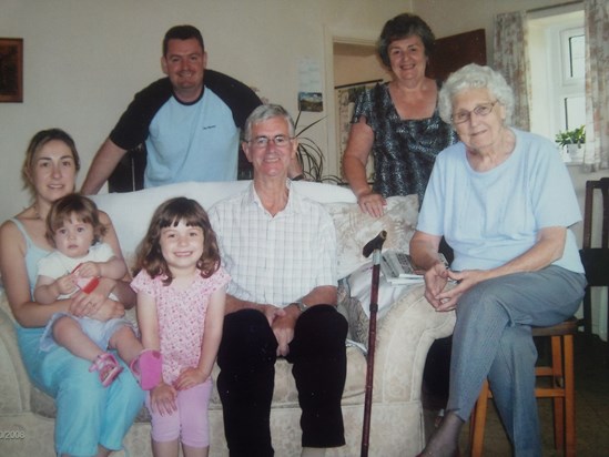 Alan with family at Granny Whitehair's in Yorkshire - RIP