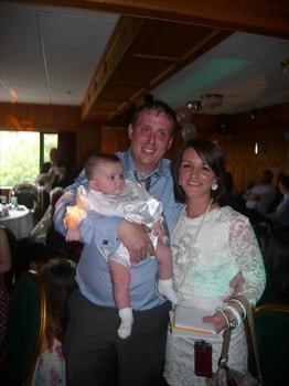 Baby Conans Christening with mummy and daddy.. Miss you millions, lots of love from Nichola xxx