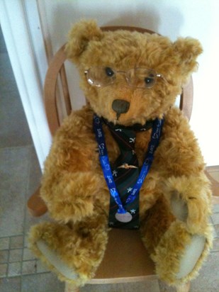"Terry" Bear wearing his glasses and other special things!