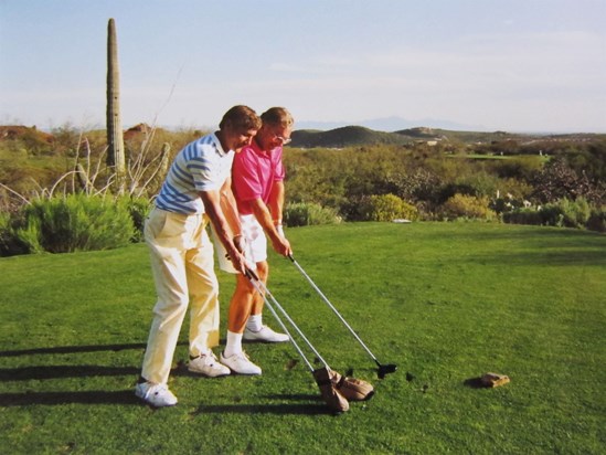 Bill and John Moser golfing at Ventana