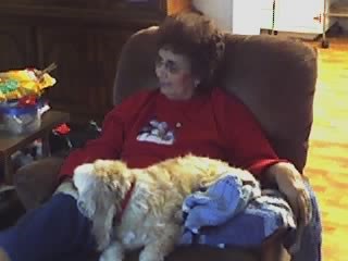 Mom with her beloved dog, Annie