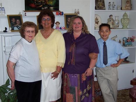 My grandmother Fay, Mom, sister Tina, her son Andrew