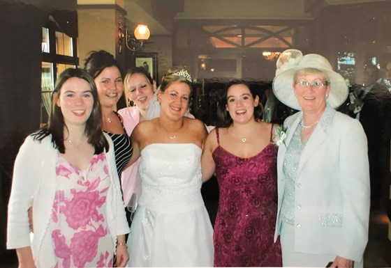 Fiona’s wedding, with our beloved Bridie