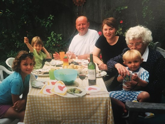 A BBQ in the Leaside avenue garden with Granny and cheeky kids