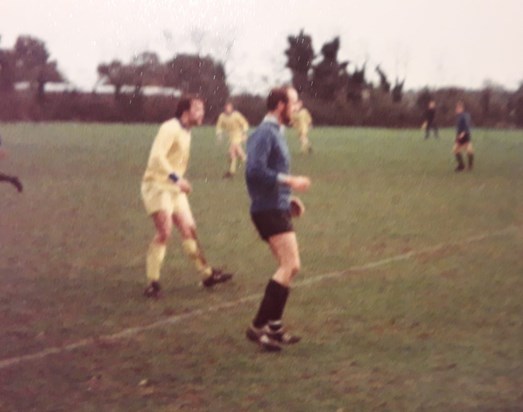 Gareth playing football, Norwich, late 1970s.