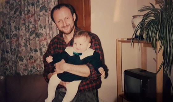 Gareth and Baby Rhian, circa 1987.