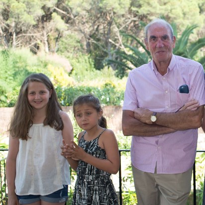 Dad in Spain with Maisie and Emily