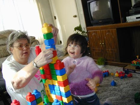 Grandma and Brianna playing
