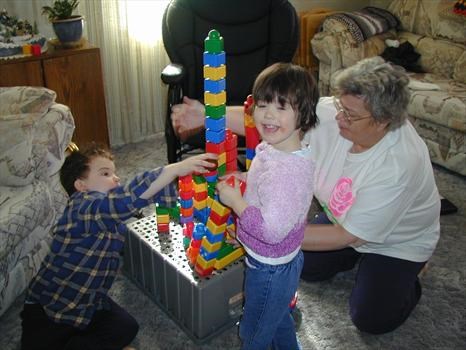 building with Grandma