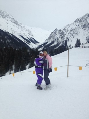 skiing - mum and I 