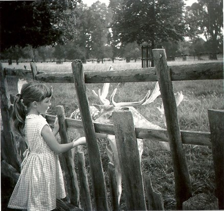 Liz as a  very young girl at Charlecote park, this is such a lovely picture.