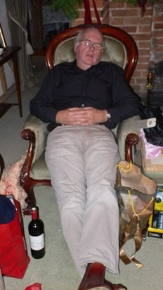 Alan sleeping after a glass of wine or two at Christmas