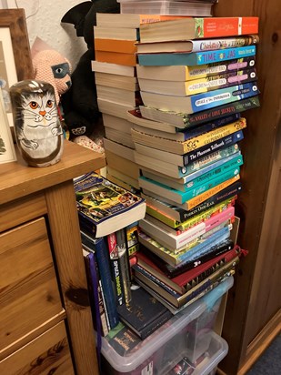Bethy adored stories. These are just a few of the books we read in the last few weeks, most of them more than once. Thank you to friends and family for supplying them x