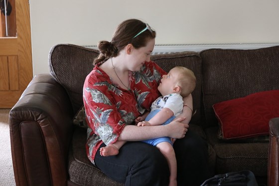 Staring competition with Auntie Claire - Flintshire holiday