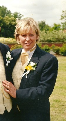 Carol as 'best woman' at her brother Allan's wedding