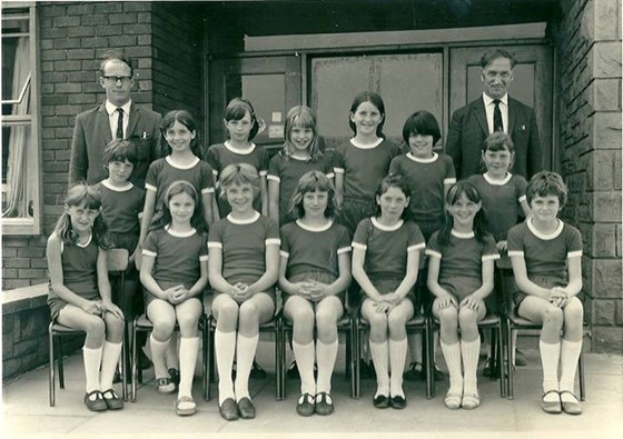 Harrogate girls running team about 1966. Cal is centre front
