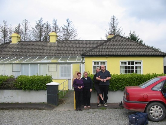 Outside our house in Ireland with my mam and Cal's good friend, Cath Linford