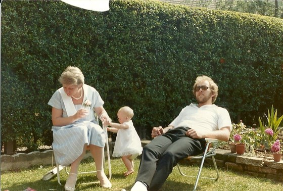 Carol with Zoe and her brother George, 1984