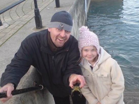 Jess & Mike crabbing in Dartmouth