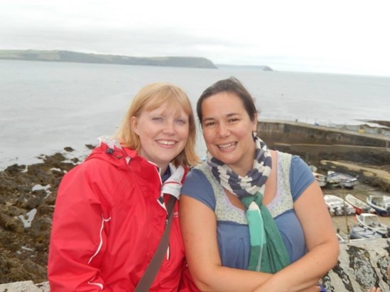 Sarah and Becky in Cornwall. 