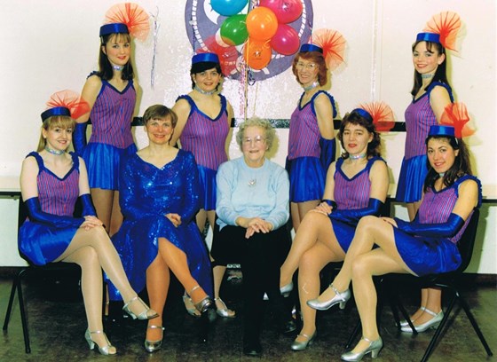 Miss Merrie and group at her 80th "do"