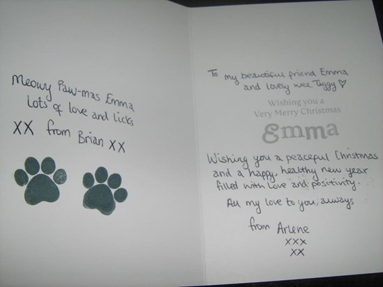 From Arlene - we received this a few hrs before she died xXx