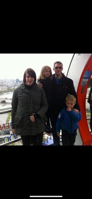 Dad, Ashley, Sophie and George on the London Eye