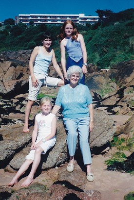 Joan with granddaughters Natalie, Hannah & Emma