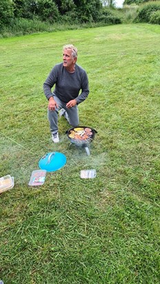 Dad being the chef and looking after the Barbeque as he always did