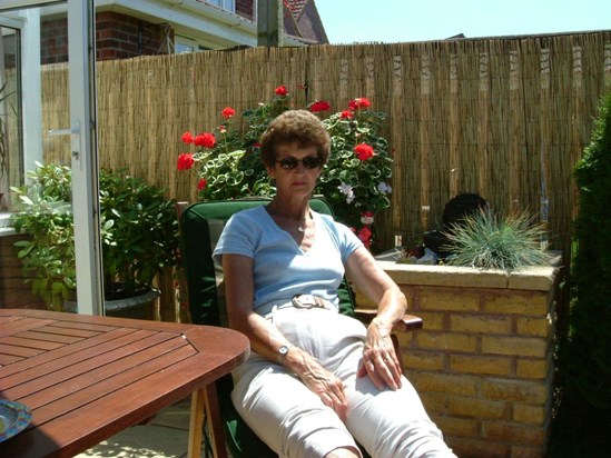 Mum in my back garden about 2007.