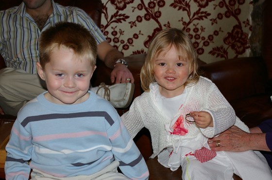 Aiden and Gabbie having Afternoon Tea