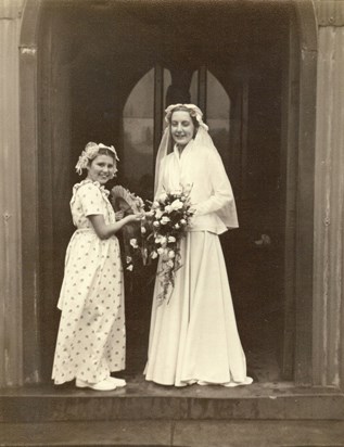 Mary as a Bridesmaid at her brother George and Lillian's Wedding