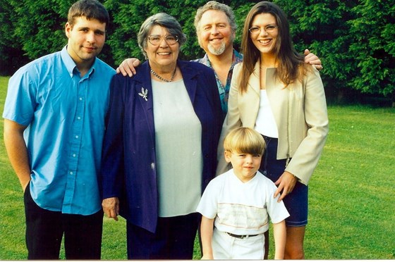 Family Photo in the Garden before a meal at the West Tower around 2002