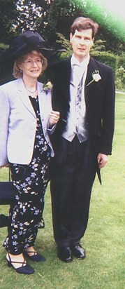 Mary and Tony on Mary-Jo's wedding day, 2000