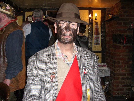 Tony at the Hurdlemakers Arms on Plough Monday