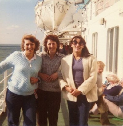 Maggie, Diane & friend on a Ferry 