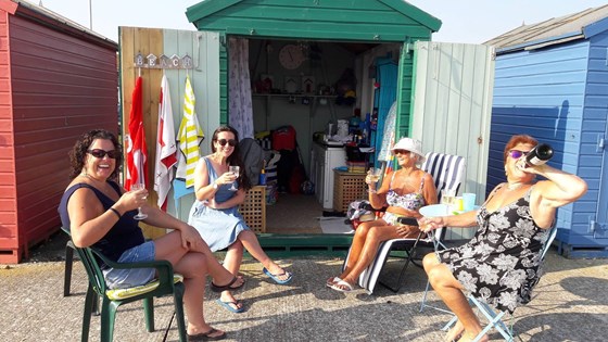 Fun times with Brenda at the beach hut