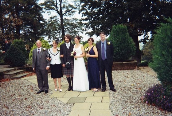 Together with the family at Suzy's wedding 2010