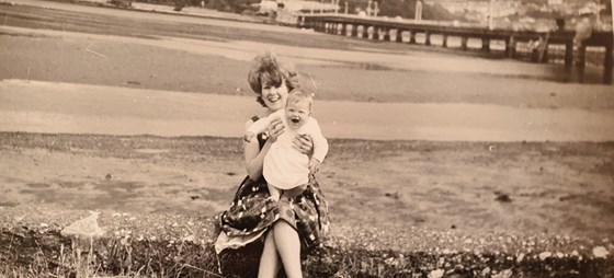 Jayne with her lovely Aunty Sue in Shaldon, of course!