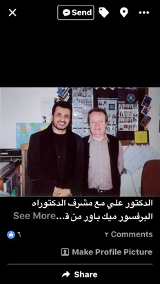 Mick with his PhD student (Ali Alzahrani) in 2004 