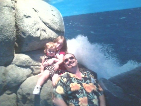 Your sisters Abby and Lilly and I at the Long Beach Aquarium. Wish you were here