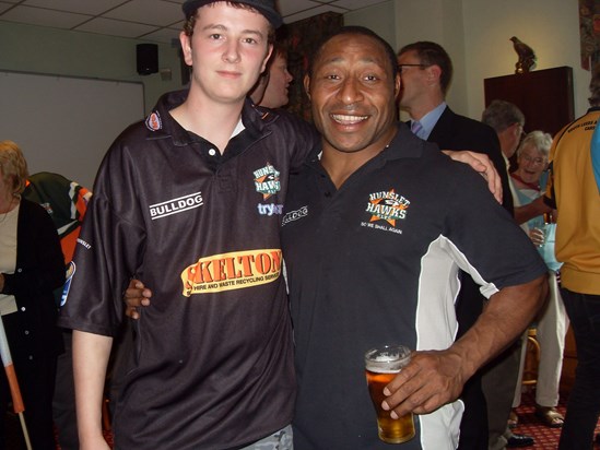 Mark with his favourite player during the 2010 season (Michael Mark)