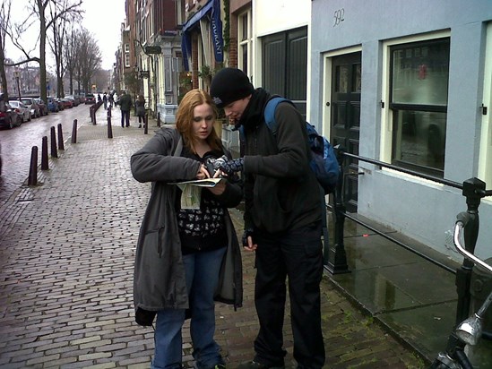 Map reading in Amsterdam.