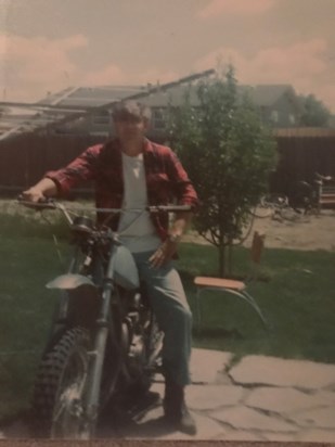 Dad on his dirt bike in montbello 